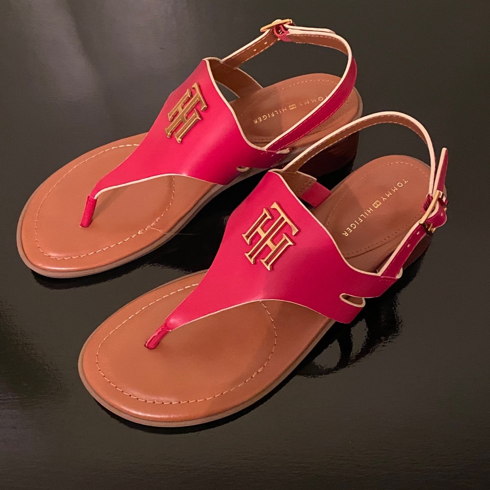 Tommy Hilfiger Sandals Size 8 Red - Picture 2 of 15